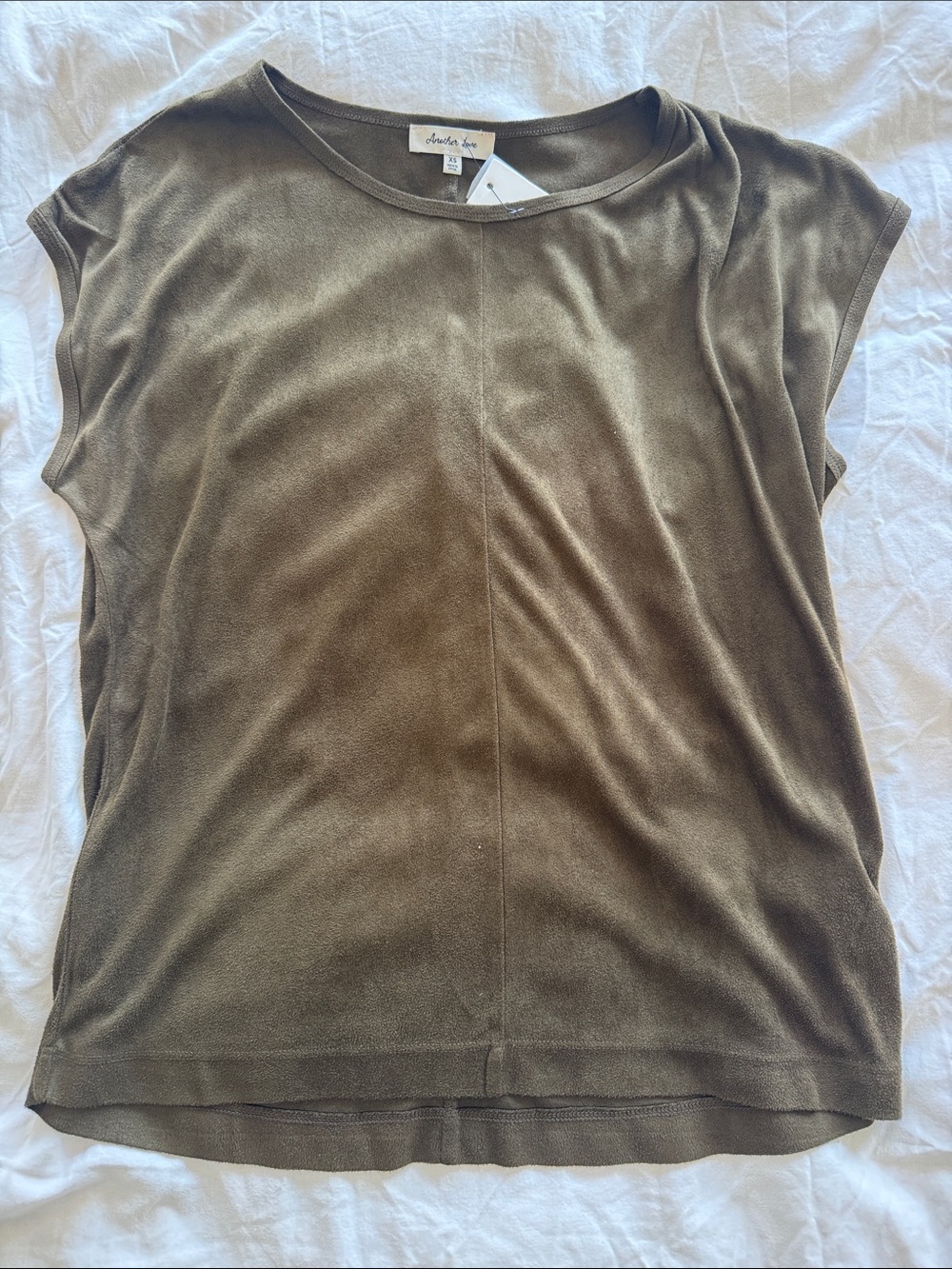Another Love Olive Green Cap-Sleeve Tank Top